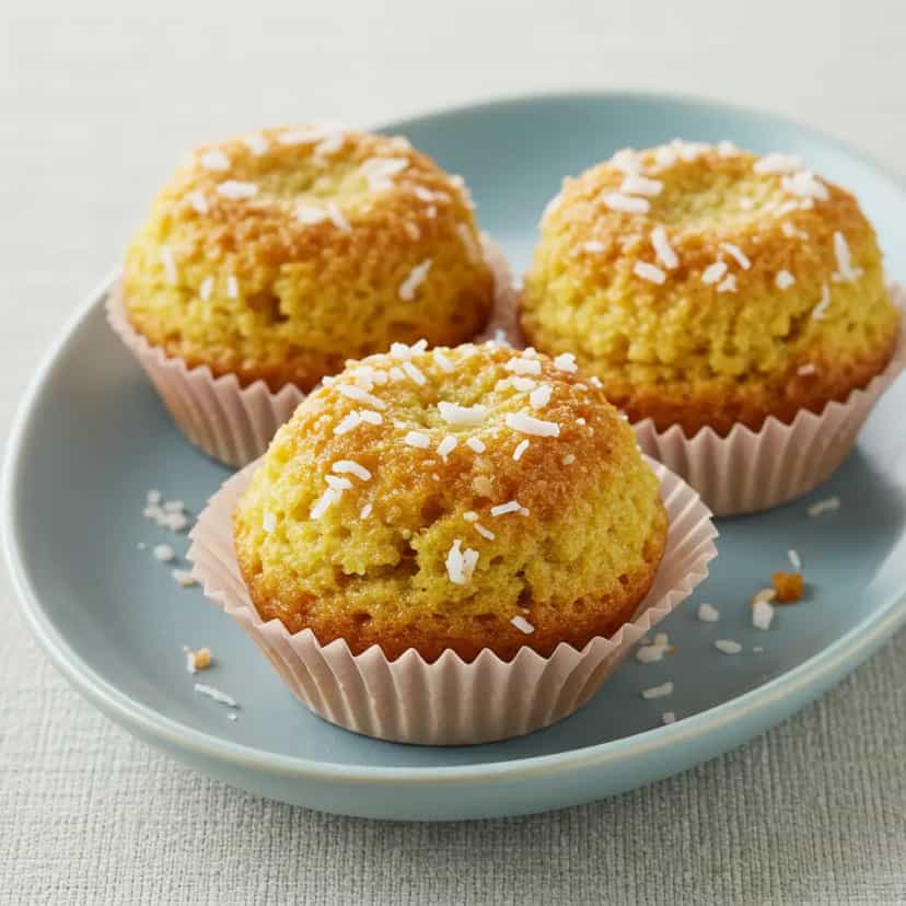 Foto deliciosa de Queijadinhas de Coco e Parmesão pronta para servir - Snacks Assados