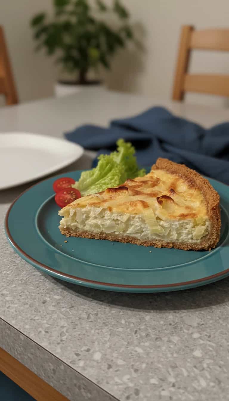 Foto deliciosa de Quiche de Alho-Poró Cremosa pronta para servir - Tortas Salgadas