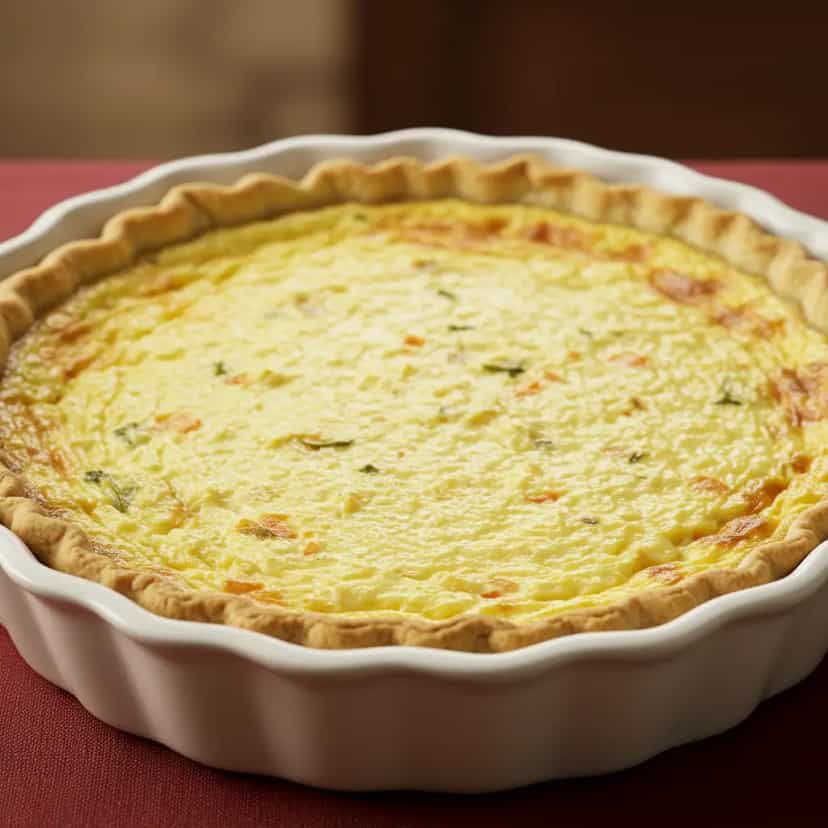 Foto deliciosa de Quiche de Alho-Poró e Quatro Queijos pronta para servir - Tortas Salgadas