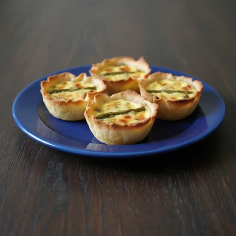 Foto deliciosa de Quiche de Aspargos e Cogumelos pronta para servir - Tortas Salgadas