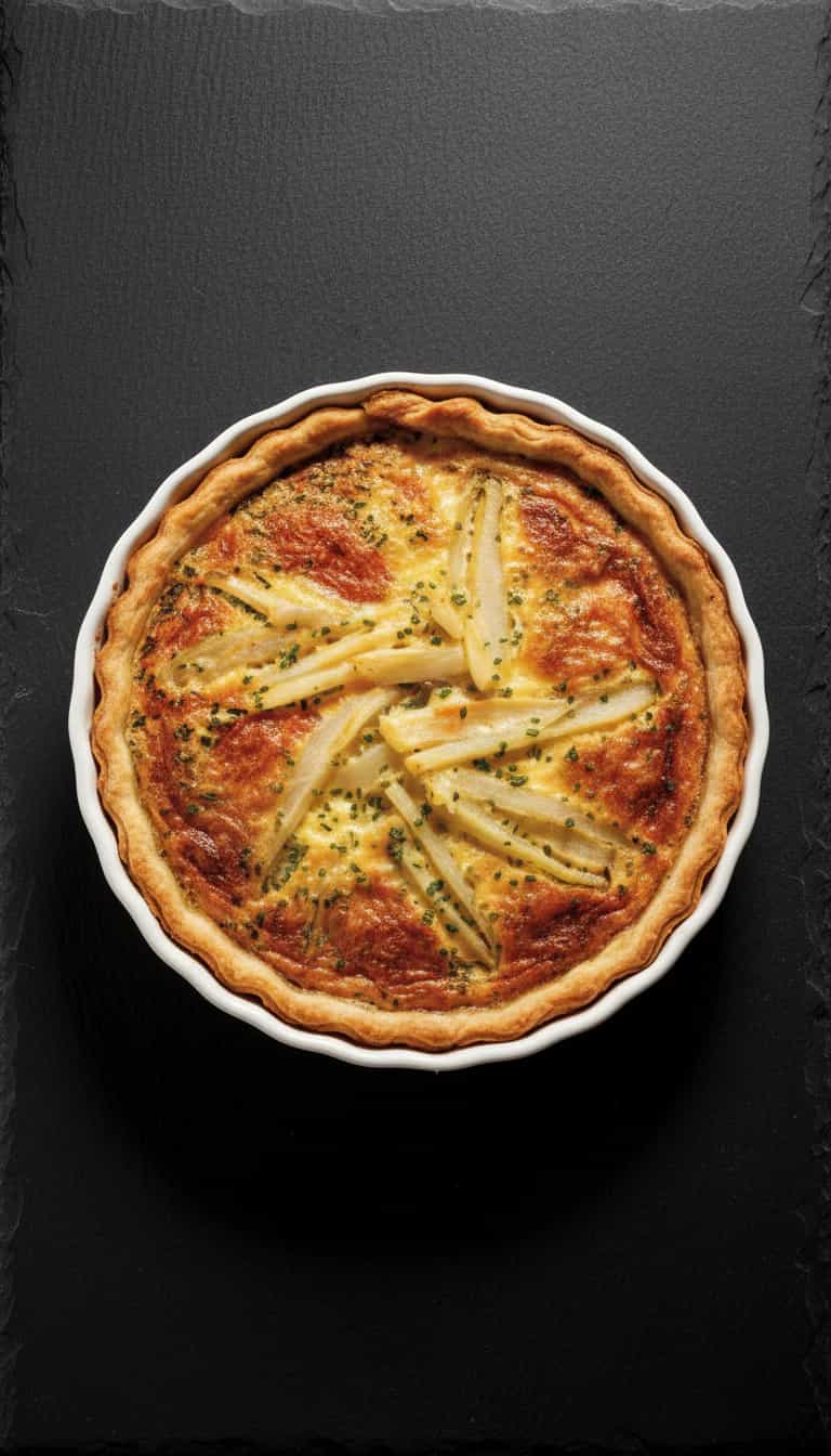Foto deliciosa de Quiche de Bacalhau pronta para servir - Peixes & Frutos do Mar