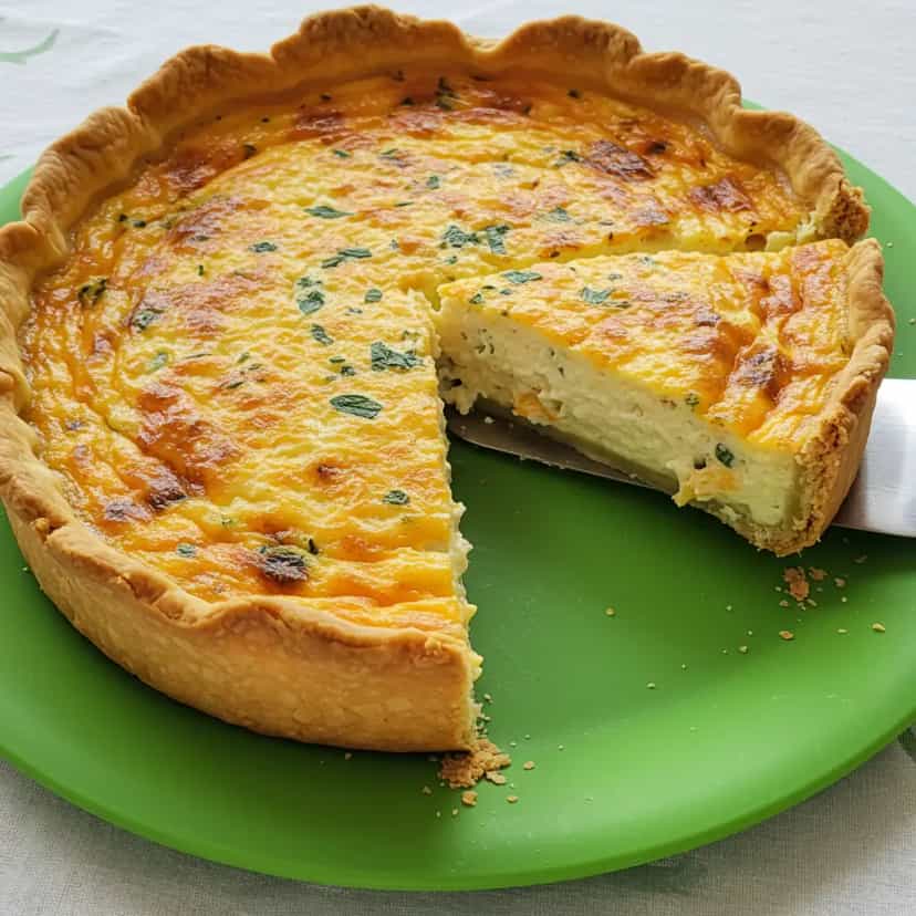 Foto deliciosa de Quiche de Frango cremosa pronta para servir - Tortas Salgadas