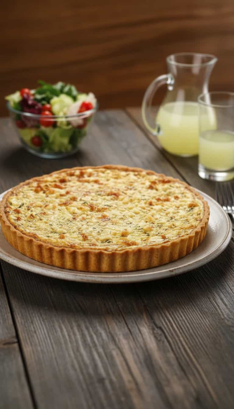 Foto deliciosa de Quiche de Palmito e Mussarela pronta para servir - Tortas Salgadas