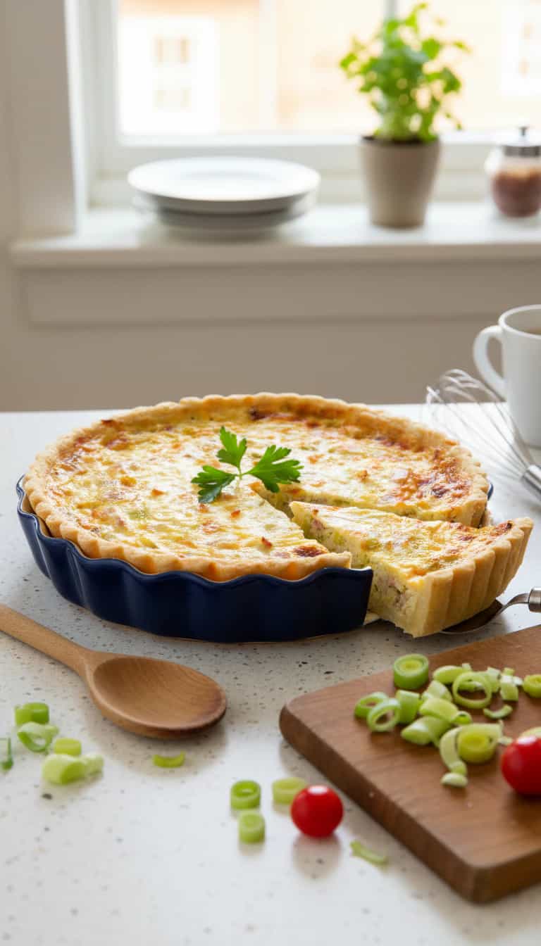Foto deliciosa de Quiche de Queijo pronta para servir - Tortas Salgadas