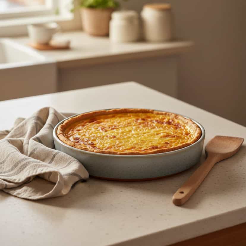 Foto deliciosa de Quiche de Queijos e Tomate Seco pronta para servir - Tortas Salgadas