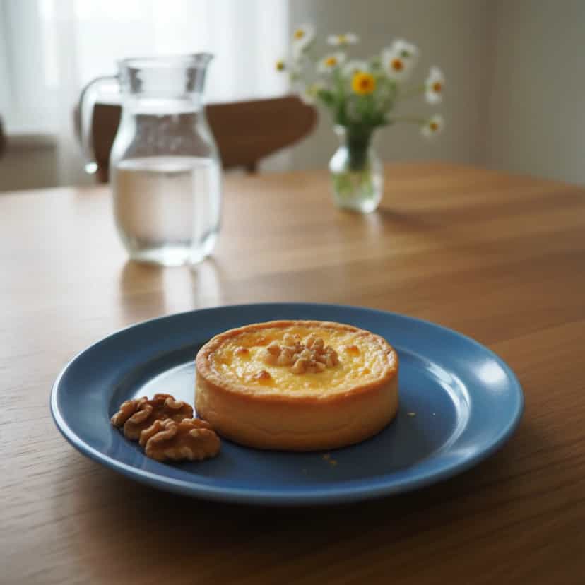Foto deliciosa de Quiche de Ricota e Nozes com Tomate pronta para servir - Tortas Salgadas