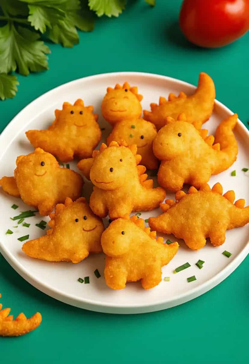 Foto deliciosa de Nuggets de Frango Dinossauro Rápidos pronta para servir - Outras Receitas