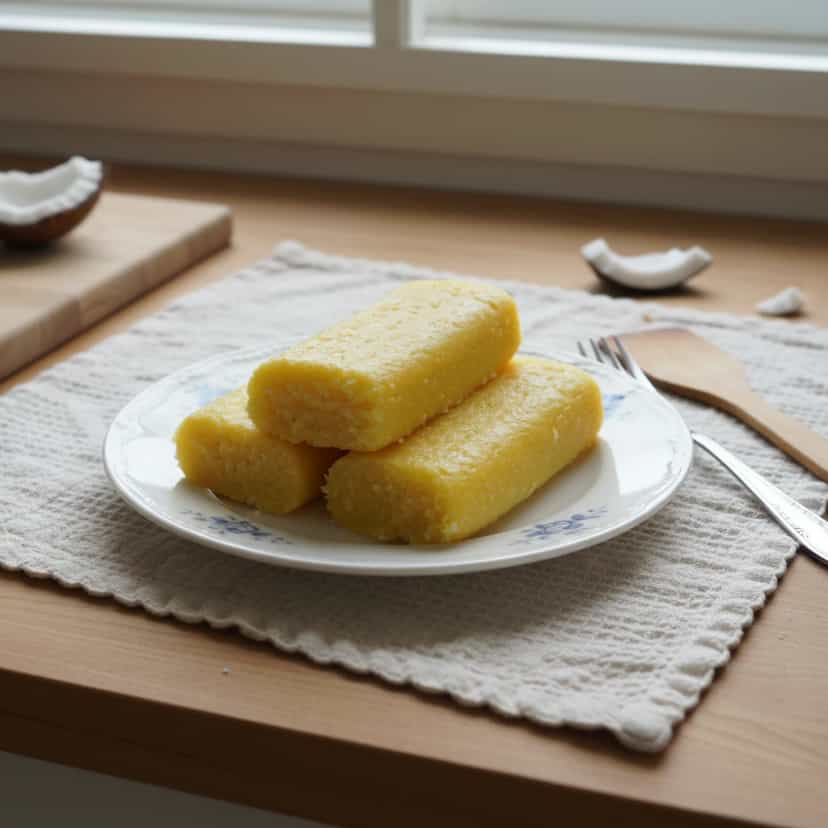 Foto deliciosa de Quindão de Coco Cremoso pronta para servir - Pudins & Cremes