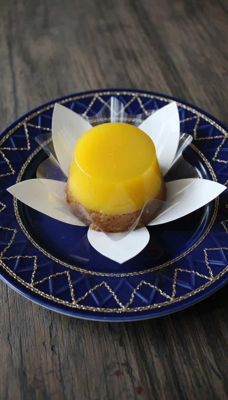 Foto deliciosa de Quindim de Nozes Brasileiras pronta para servir - Pudins & Cremes