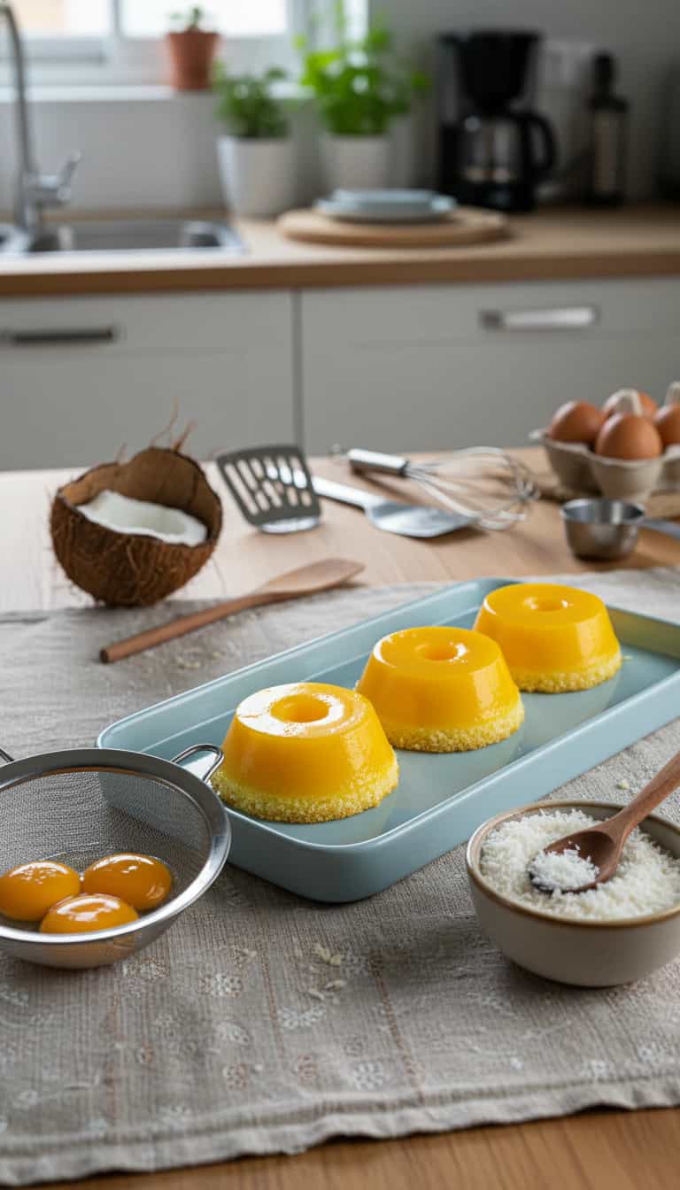 Foto deliciosa de Quindim Tradicional: Receita Caseira pronta para servir - Pudins & Cremes