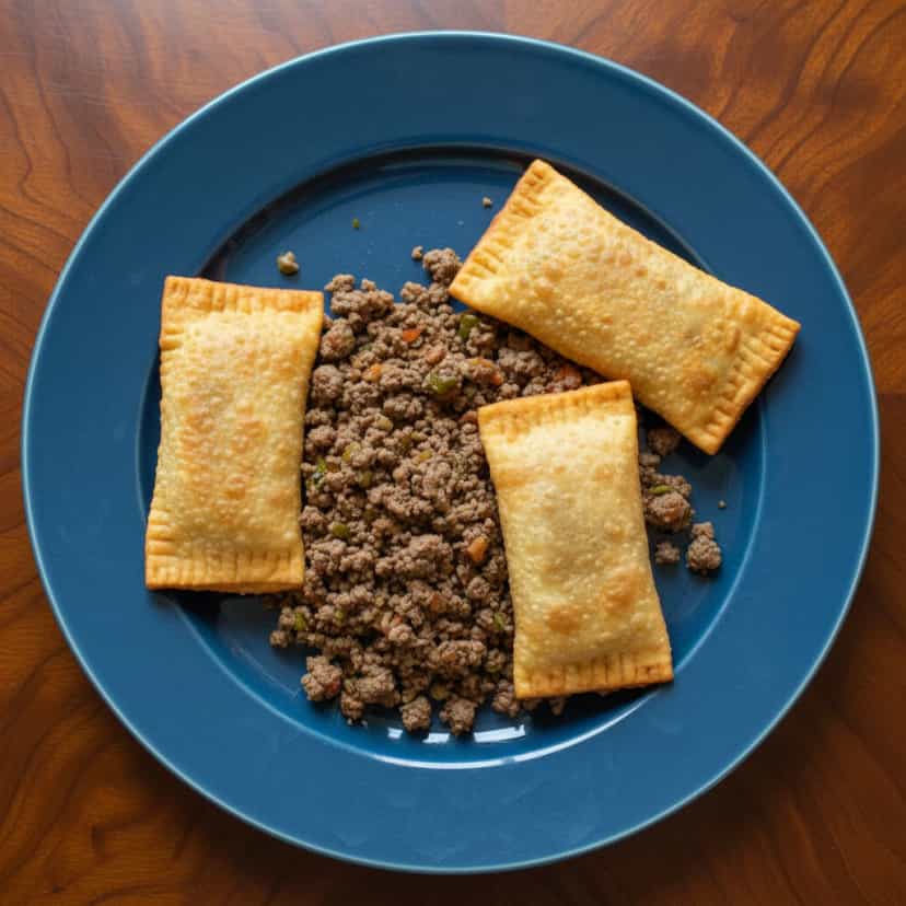Foto deliciosa de Recheio Cremoso de Carne para Pastel pronta para servir - Salgadinhos