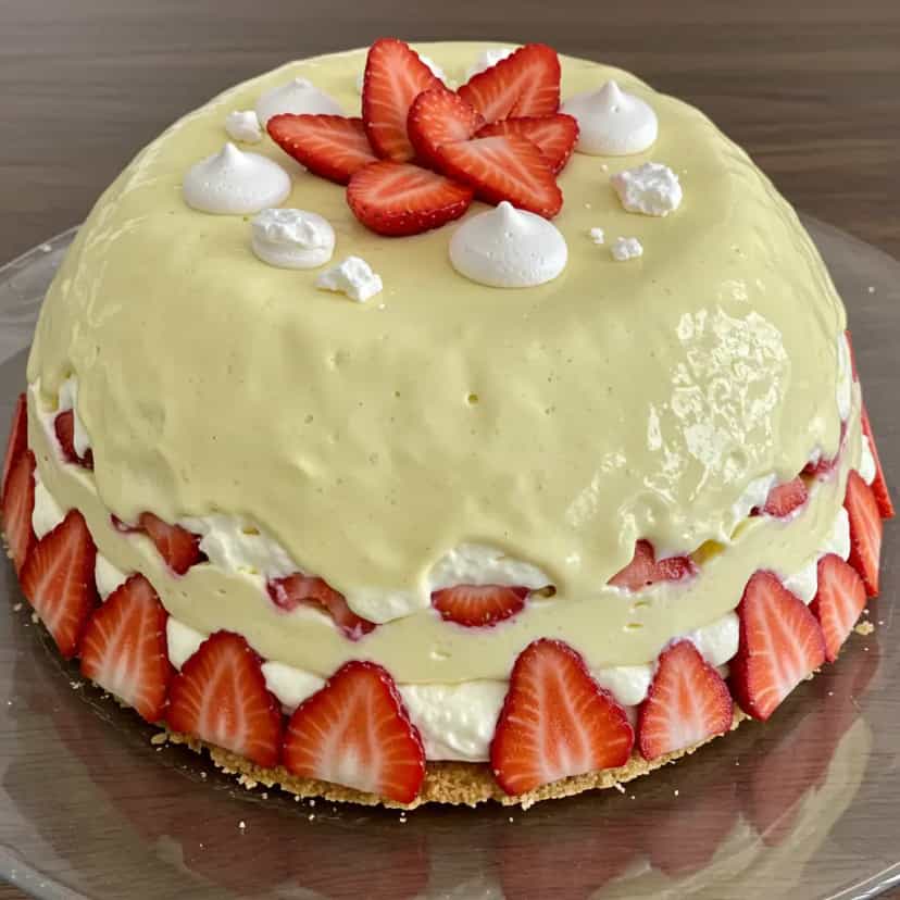 Foto deliciosa de Recheio de bolo com morangos pronta para servir - Bolos & Cupcakes