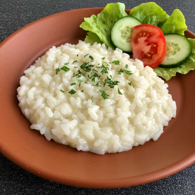 Foto deliciosa de Risoto Cremoso de Cebola e Palmito pronta para servir - Massas & Macarrão
