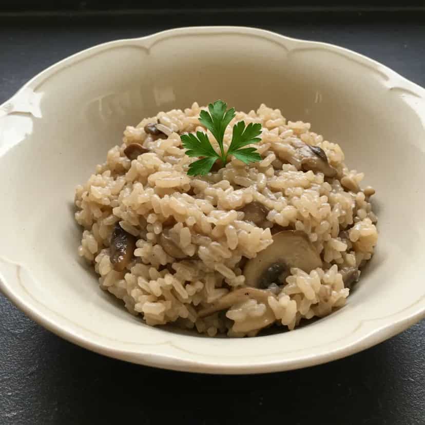 Foto deliciosa de Risoto Cremoso de Funghi pronta para servir - Massas & Macarrão