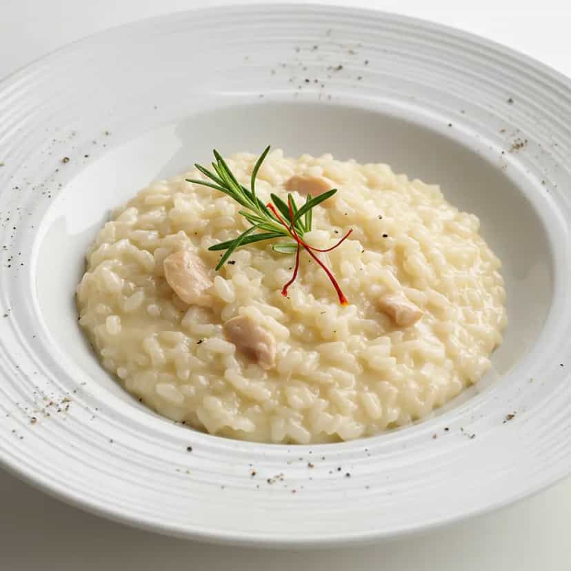 Foto deliciosa de Risoto de Bacalhau pronta para servir - Peixes & Frutos do Mar
