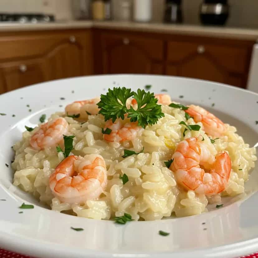 Foto deliciosa de Risoto de camarão sem frescura pronta para servir - Peixes & Frutos do Mar