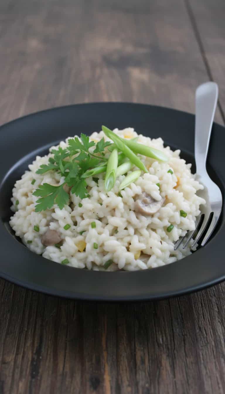 Foto deliciosa de Risoto de Cogumelos e Gorgonzola pronta para servir - Massas & Macarrão