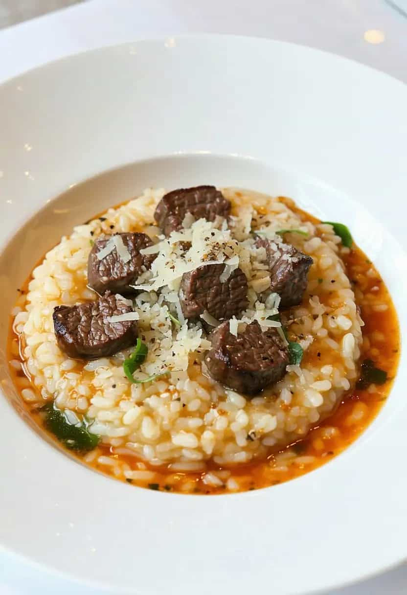 Risoto de Filet Mignon com Champignon