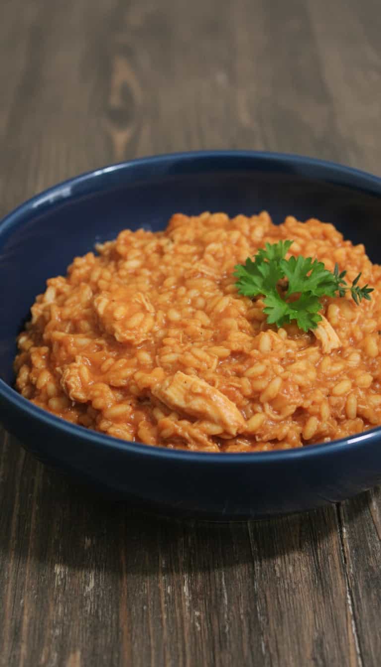 Foto deliciosa de Risoto de Frango Gratinado pronta para servir - Carnes & Frango