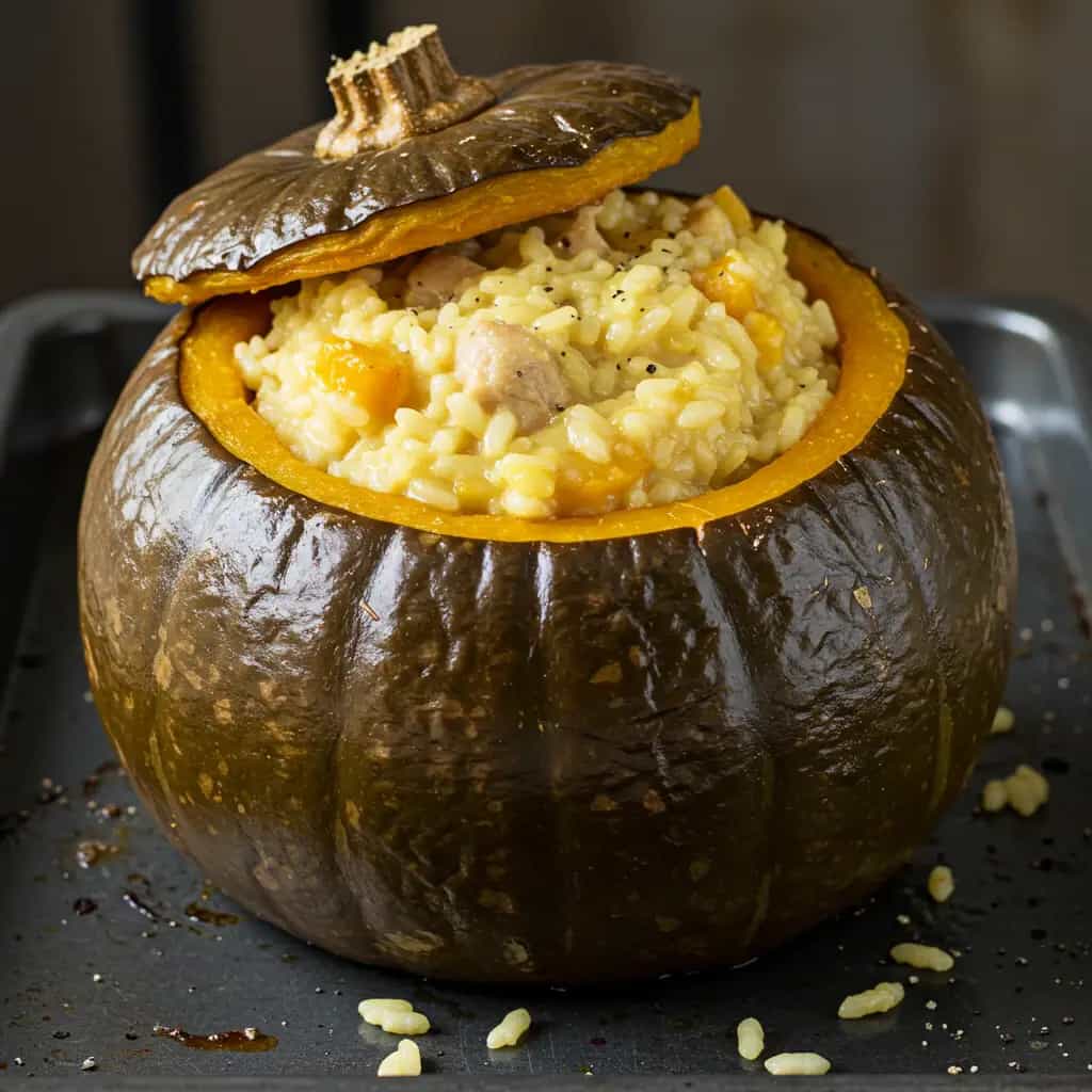 Risoto de Frango na Abóbora