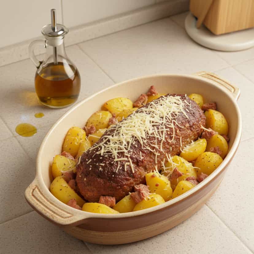 Foto deliciosa de Rocambole de Carne Moída pronta para servir - Carnes & Frango