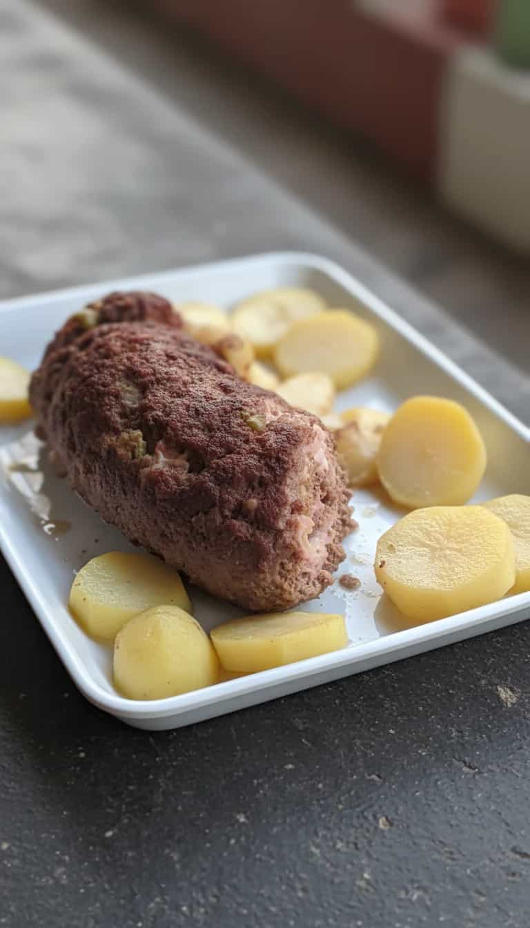 Foto deliciosa de Rocambole de Carne Moída pronta para servir - Carnes & Frango
