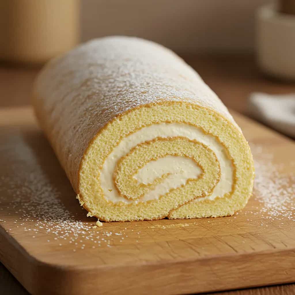 Rocambole de Chocolate Branco Cremoso