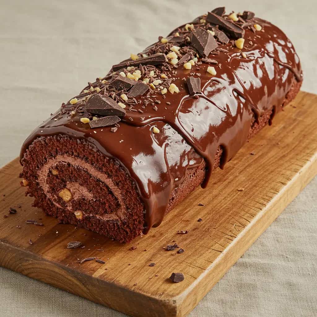 Rocambole de Chocolate Cremoso