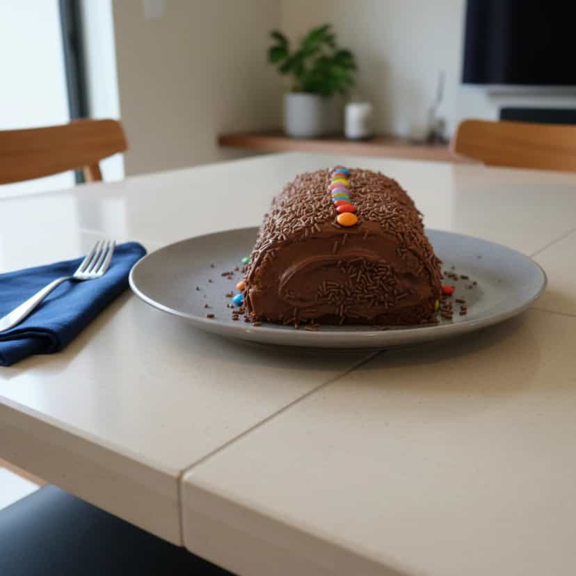 Foto deliciosa de Rocambole de Chocolate sem Farinha pronta para servir - Bolos & Cupcakes