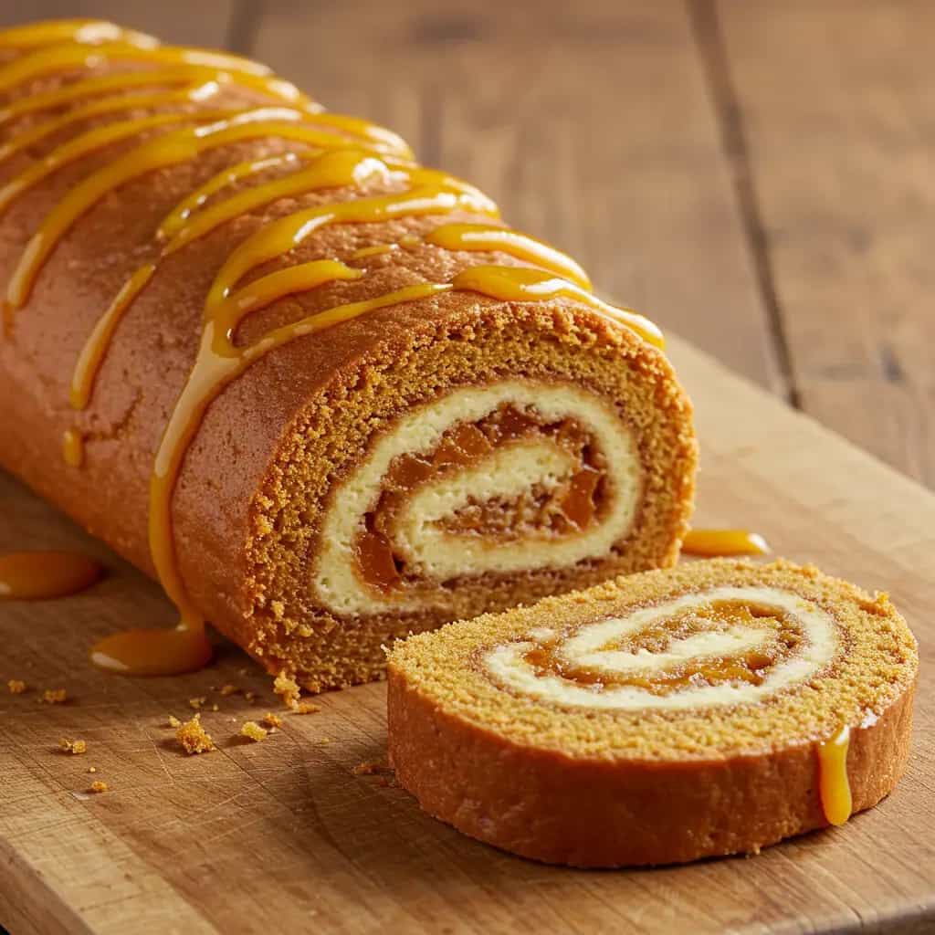 Rocambole de Damasco com Maracujá