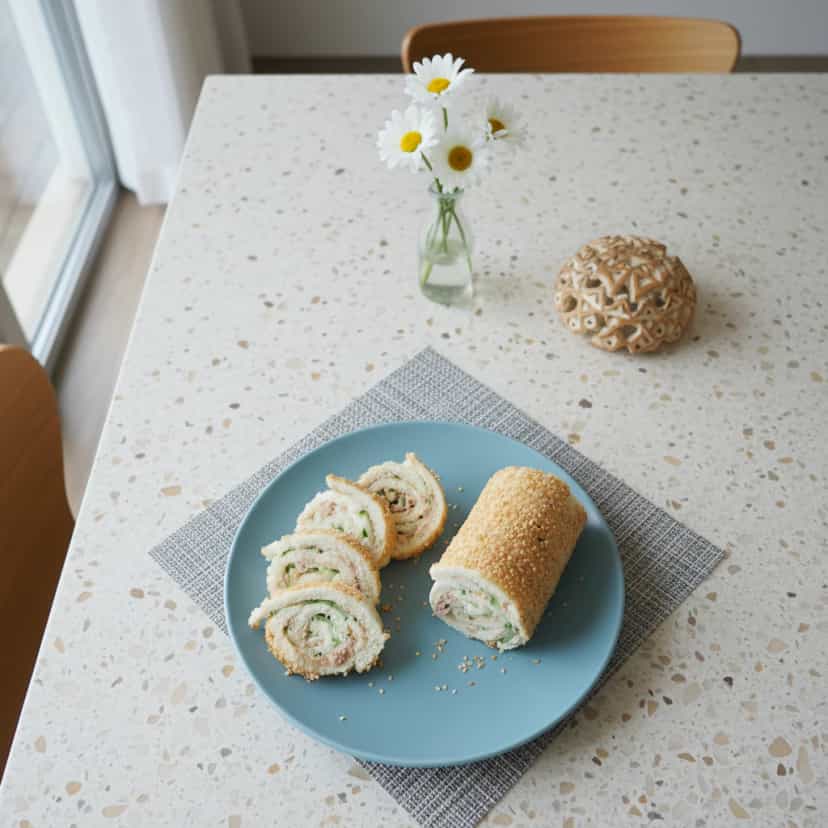 Foto deliciosa de Rocambole de Pão de Forma com Atum pronta para servir - Lanches de Padaria