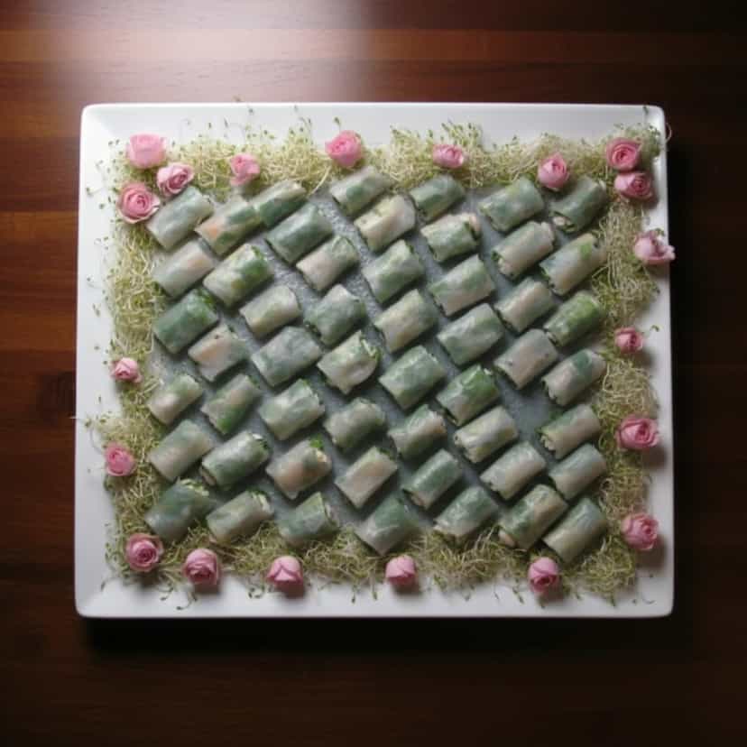 Foto deliciosa de Rolinhos Primavera de Frango pronta para servir - Salgadinhos