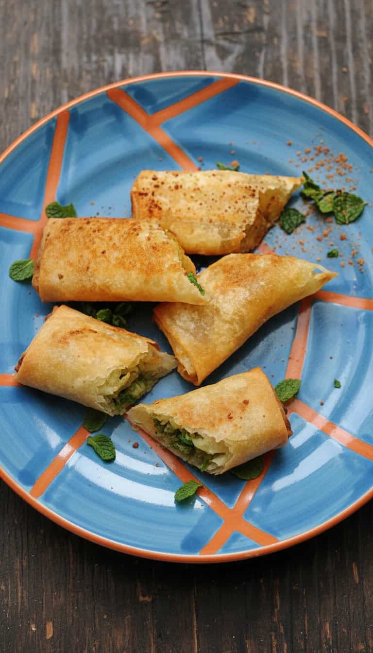 Foto deliciosa de Rolinhos Primavera de Maçã com Canela pronta para servir - Snacks Assados