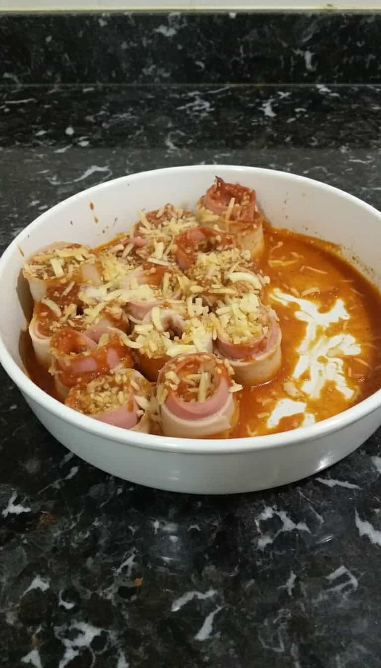Foto deliciosa de Rondeli de Frango com Requeijão pronta para servir - Carnes & Frango