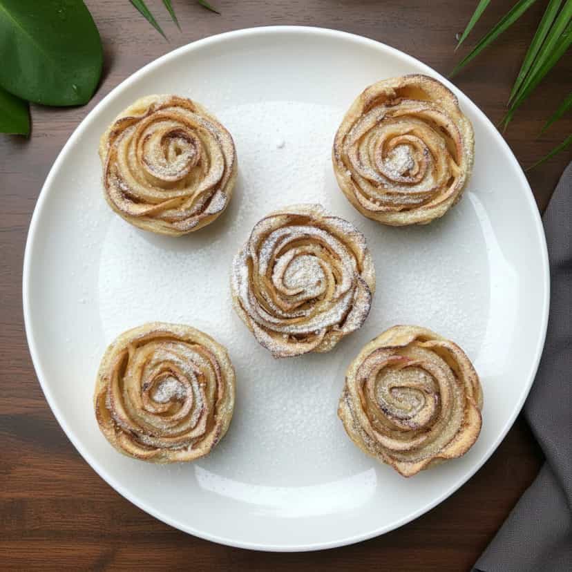 Foto deliciosa de Rosas de Maçã pronta para servir - Outras Receitas
