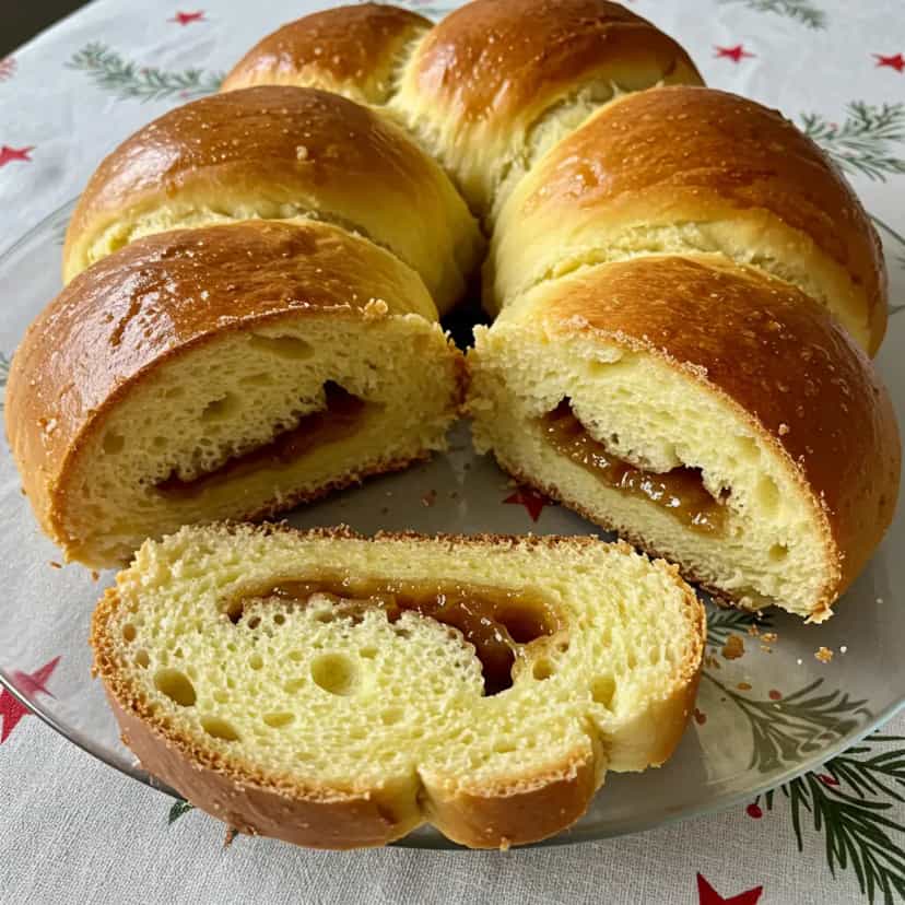Foto deliciosa de Rosca Doce Recheada com Doce de Leite pronta para servir - Outras Receitas