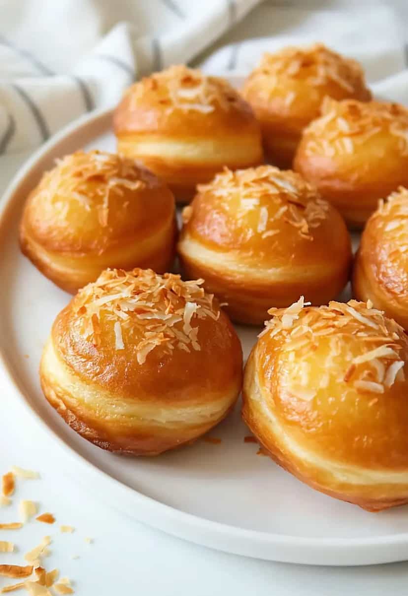 Foto deliciosa de Donuts - Rosquinha de Coco pronta para servir - Lanches de Padaria