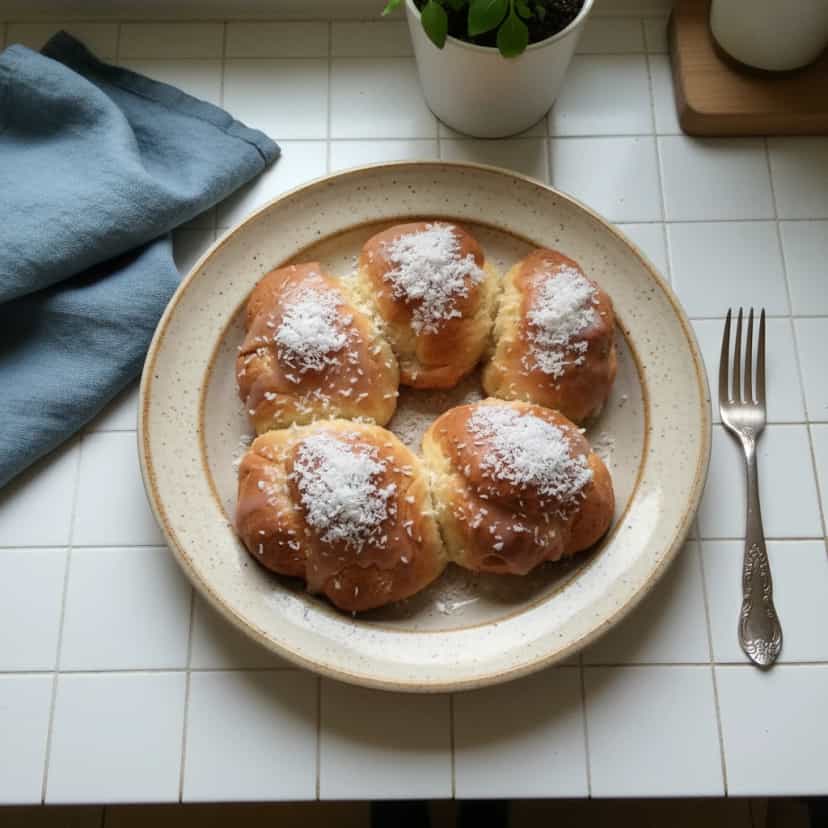 Foto deliciosa de Rosquinhas de Leite Condensado e Coco pronta para servir - Outras Receitas