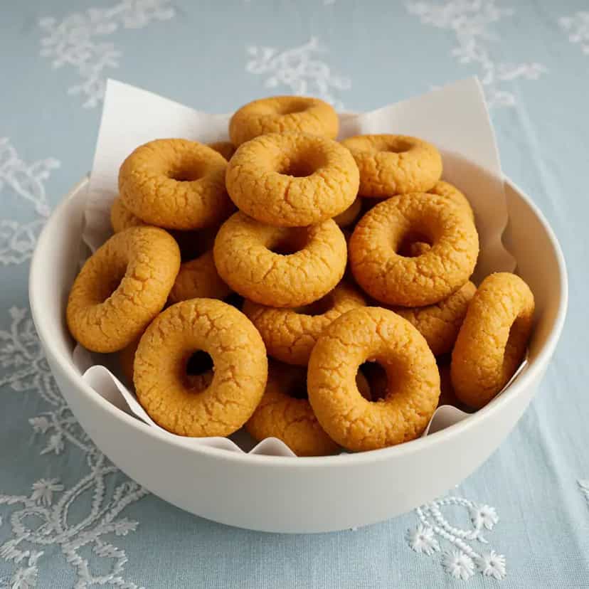 Foto deliciosa de Rosquinhas de Polvilho Azedo pronta para servir - Snacks Assados