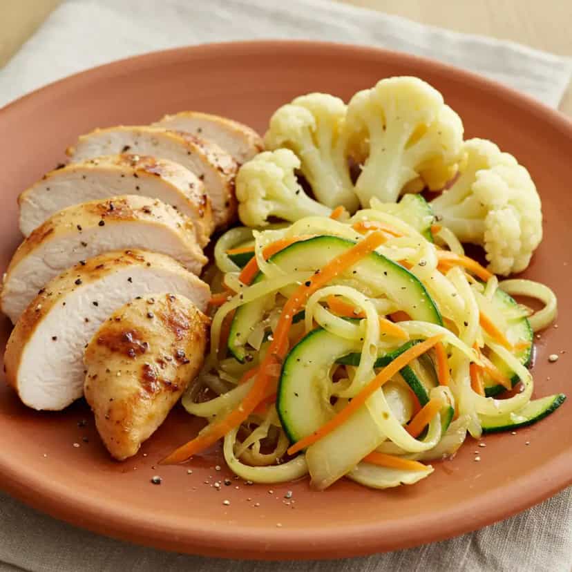 Foto deliciosa de Salada de Abobrinha com Legumes pronta para servir - Saladas