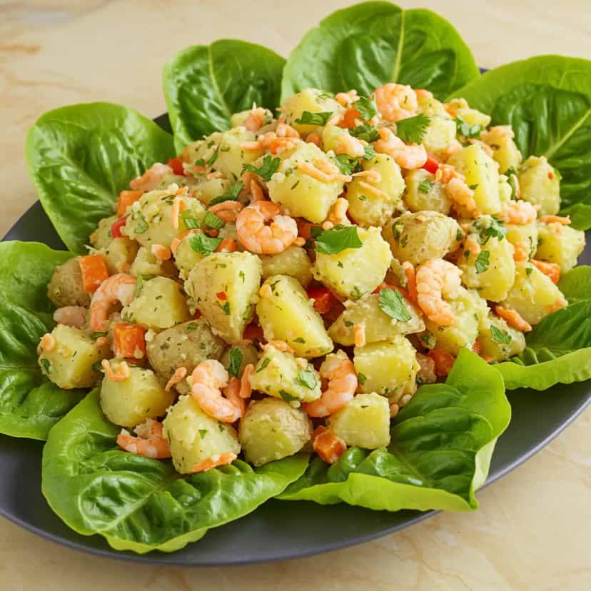 Foto deliciosa de Salada de Bacalhau com Camarão pronta para servir - Peixes & Frutos do Mar