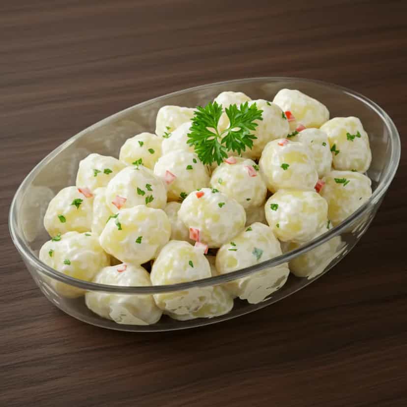 Foto deliciosa de Salada de Batatas com Pimentões pronta para servir - Saladas