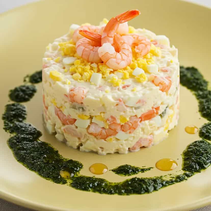 Foto deliciosa de Salada de Camarão com Maionese pronta para servir - Outras Receitas