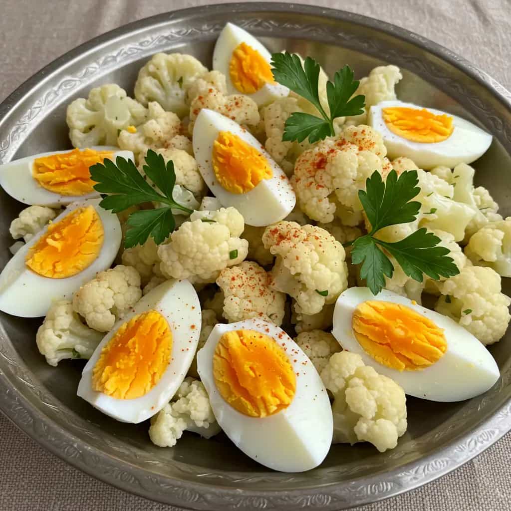 Salada de Couve-flor com Alho Crocante