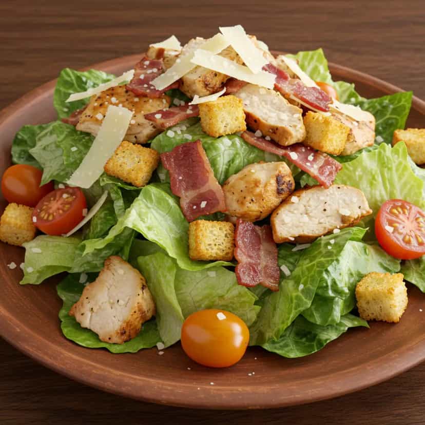 Foto deliciosa de Salada de Frango com Bacon Crocante pronta para servir - Outras Receitas
