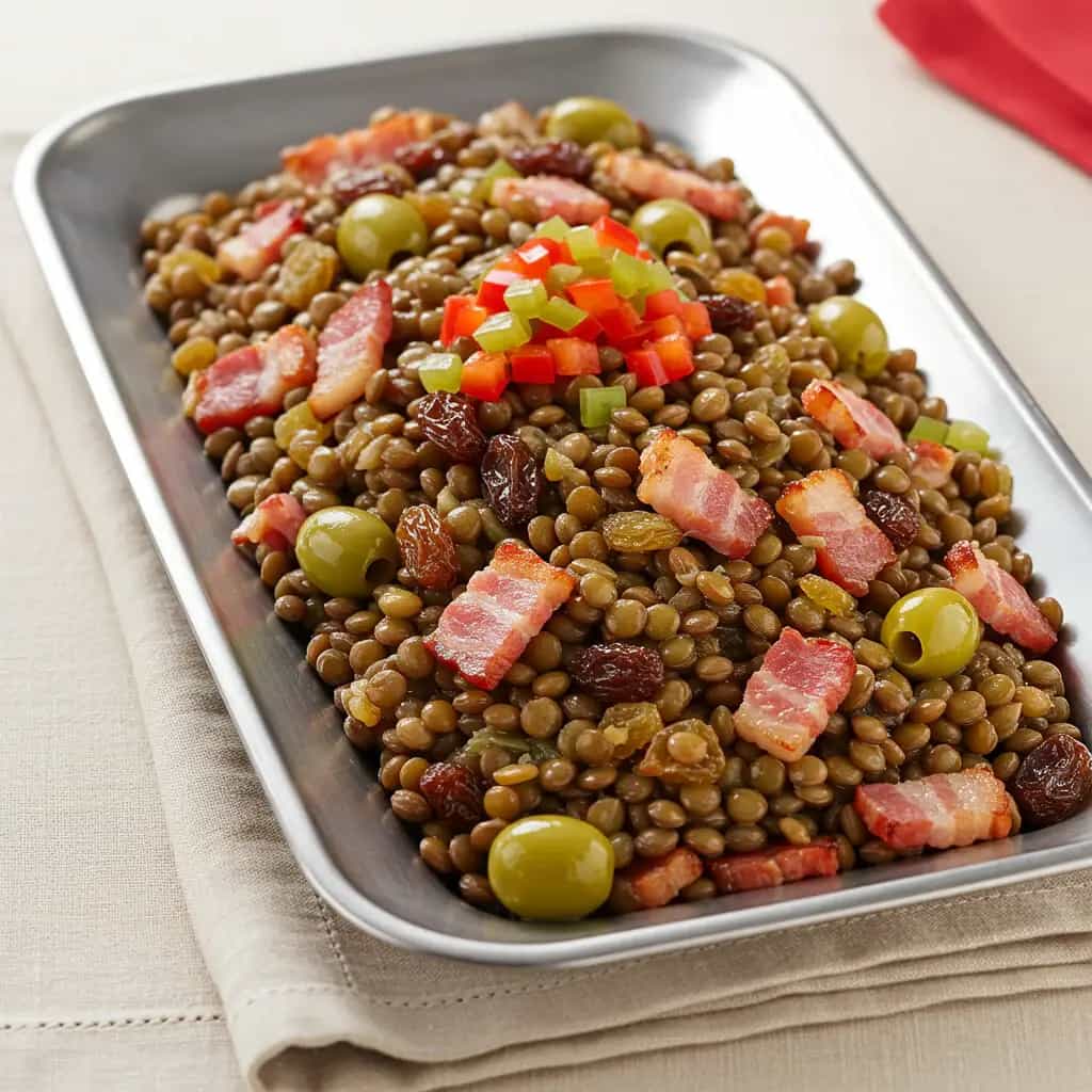 Salada de Lentilha com Bacon Crocante