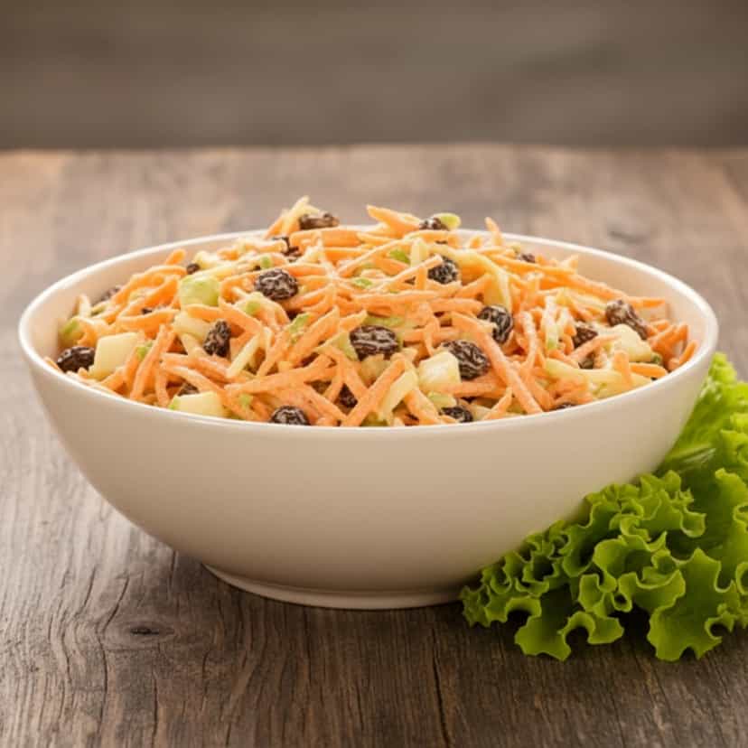 Foto deliciosa de Salada de vegetais com uvas-passas pronta para servir - Saladas
