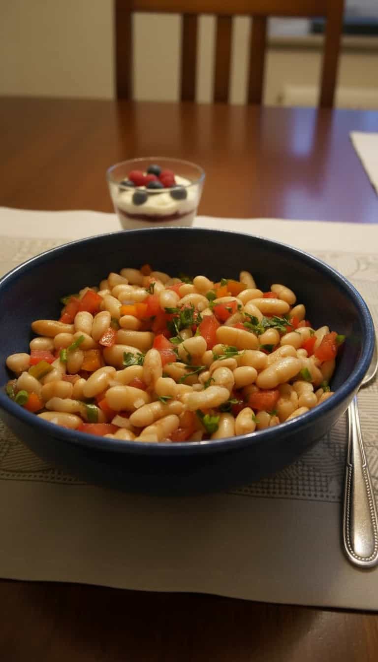 Foto deliciosa de Salada Refrescante de Feijão Branco pronta para servir - Saladas
