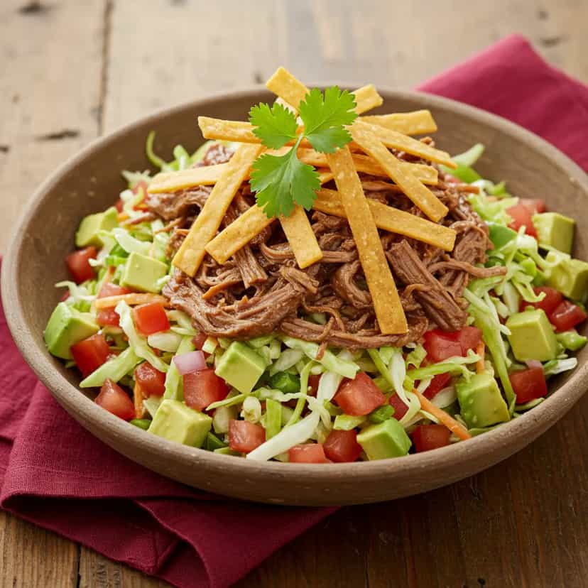 Foto deliciosa de Salada Tex-Mex com Frango e Abacate pronta para servir - Saladas