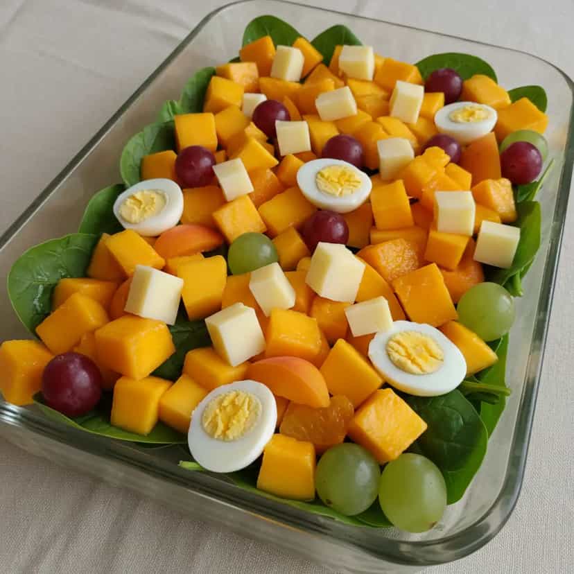 Foto deliciosa de Salada Tropical com Queijo Mussarela pronta para servir - Saladas